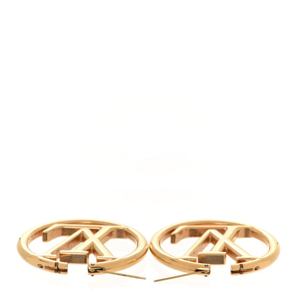 Louis Vuitton Metal Louise Hoop Earrings Gold 3 of 5