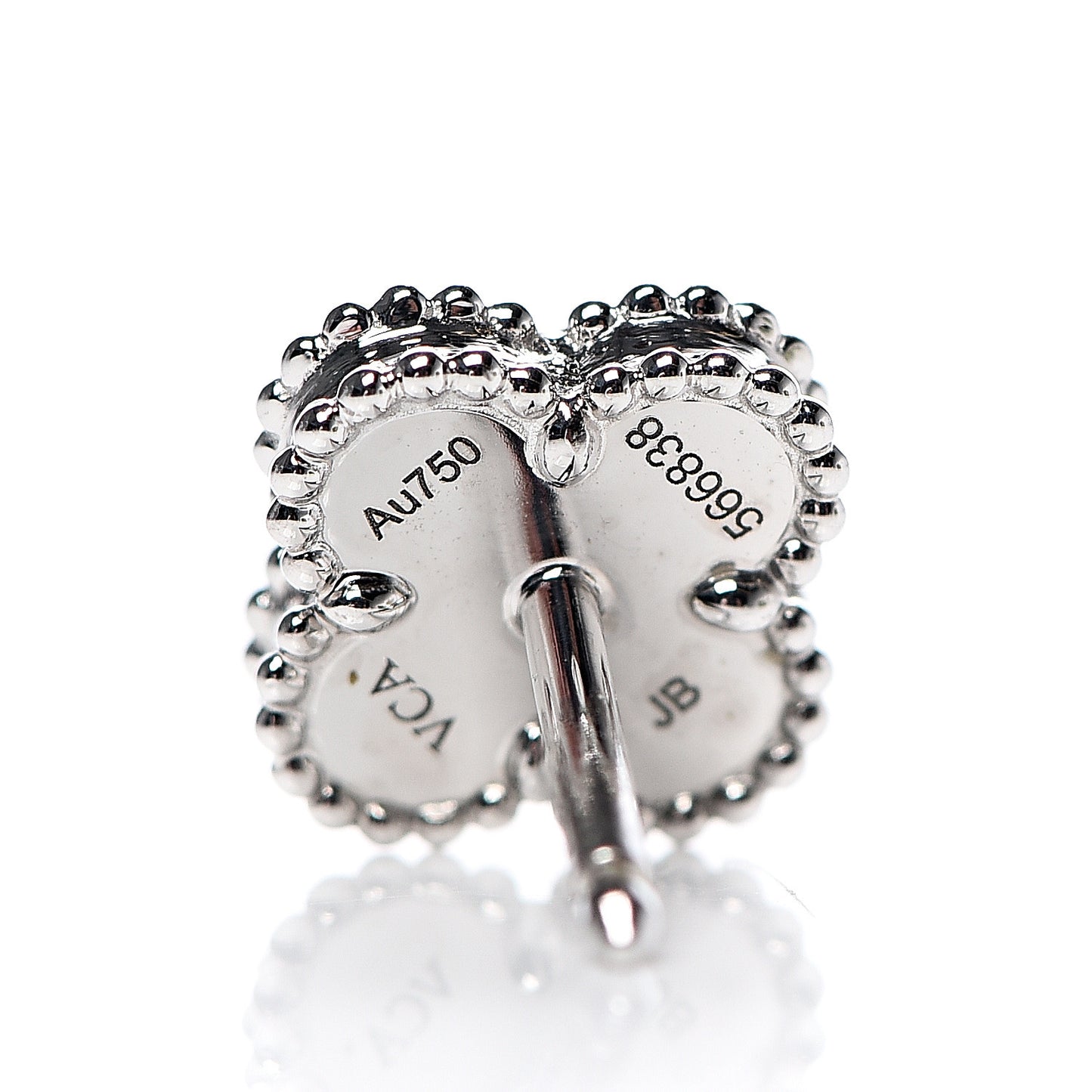 18K White Gold Mother of Pearl Sweet Alhambra Earrings