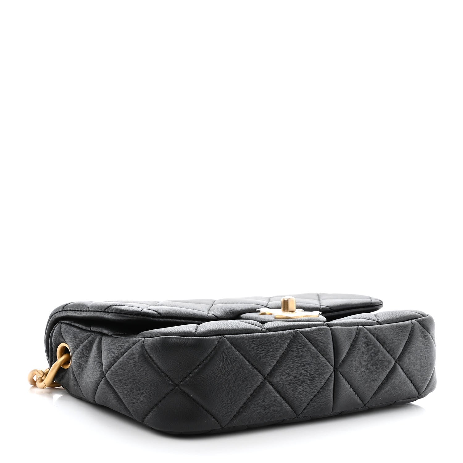 Chanel Lambskin Quilted Chain Flap Black 4 of 11