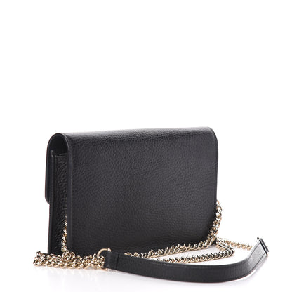 Gucci Dollar Calfskin Interlocking G Chain Wallet Black 3 of 11