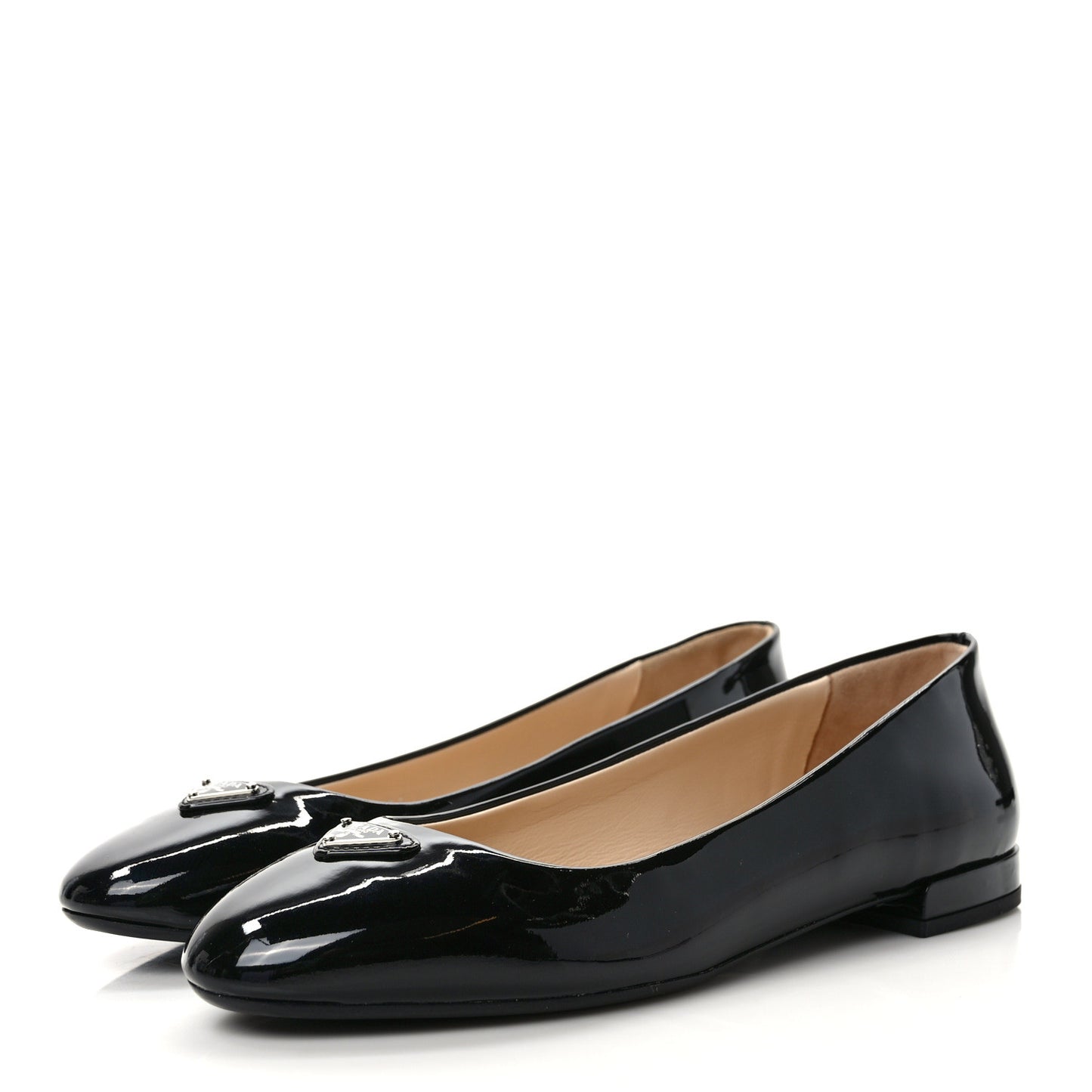 Patent Triangle Ballerina Flats 39.5 Black 37 Black