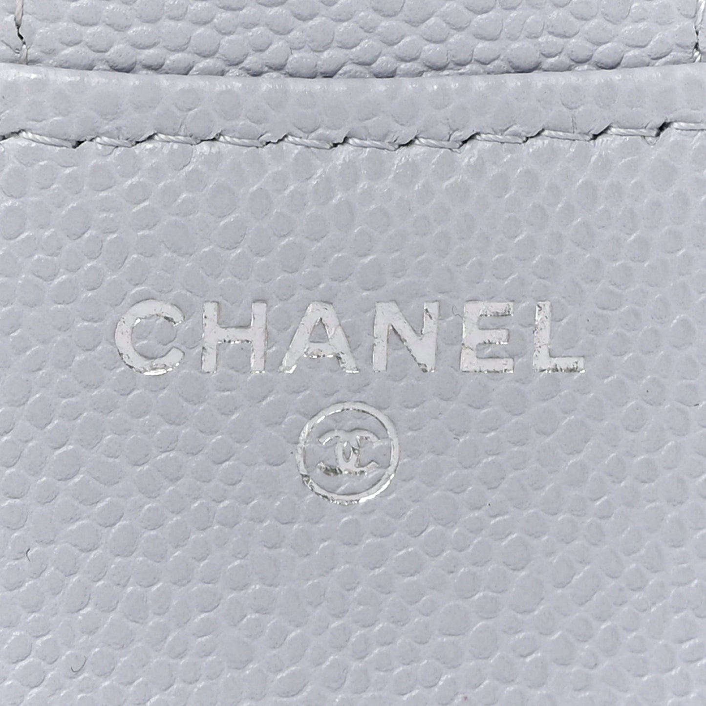 Caviar Quilted Compact Flap Wallet Light Grey