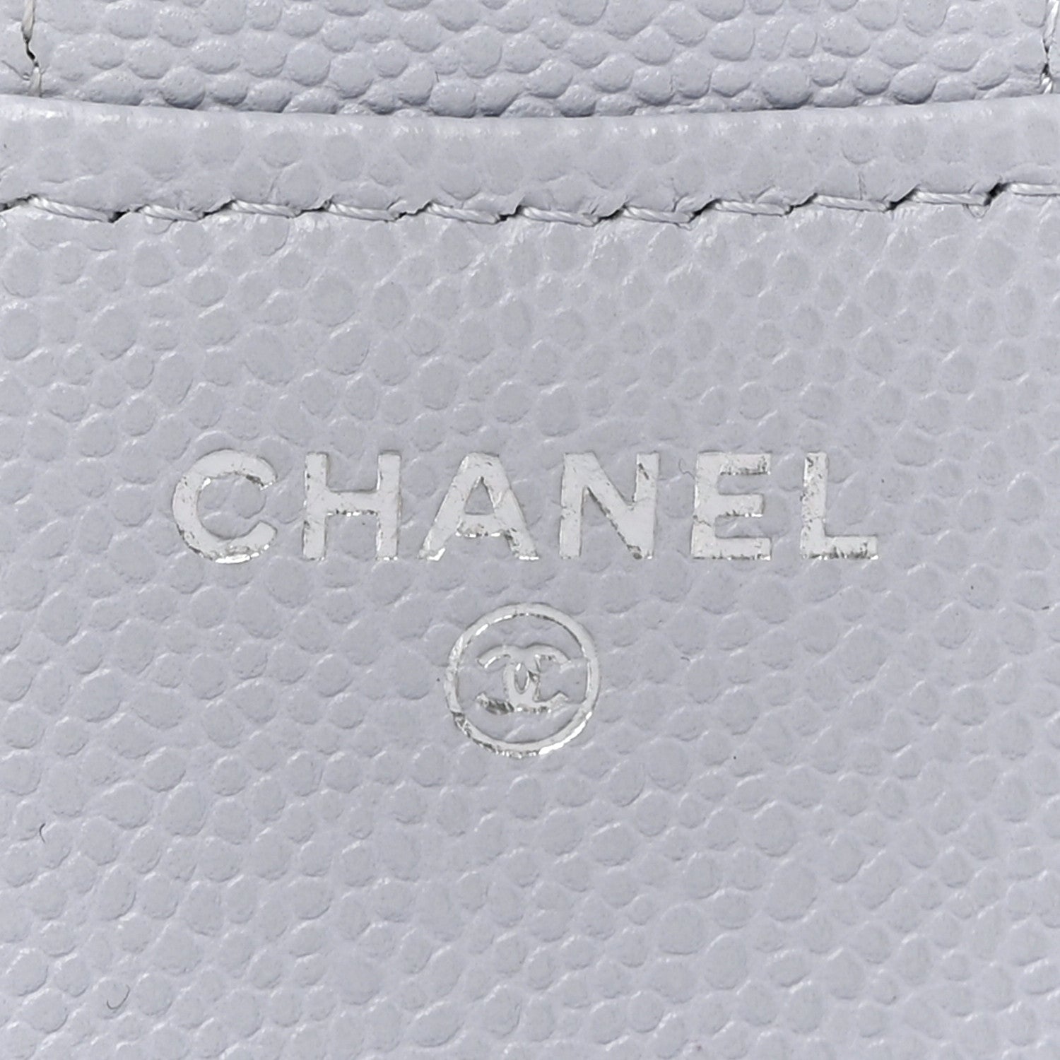 Chanel Caviar Quilted Compact Flap Wallet Light Grey 6 of 9