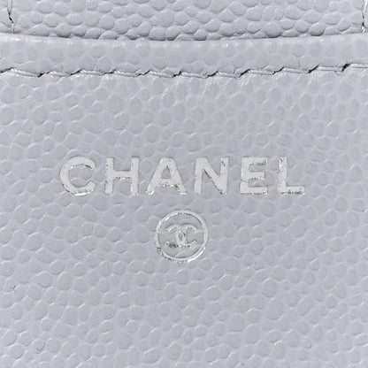 Chanel Caviar Quilted Compact Flap Wallet Light Grey 6 of 9