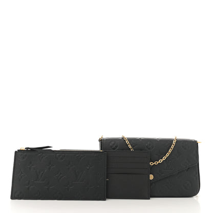 Louis Vuitton Empreinte Pochette Felicie Chain Wallet Black 3 of 12