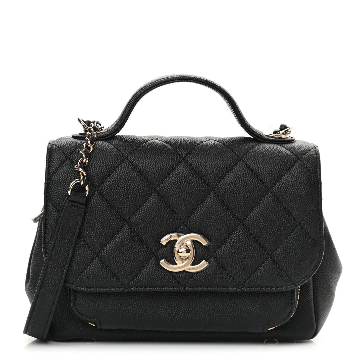 Caviar Quilted Small Business Affinity Flap Black