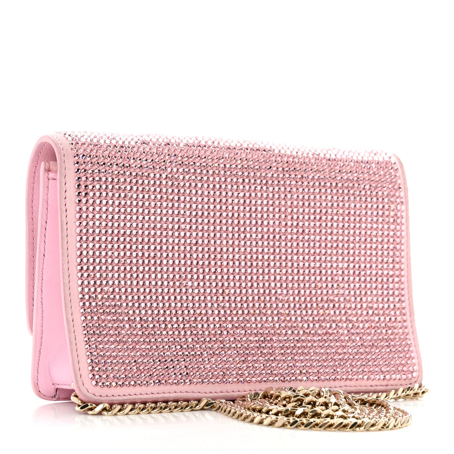 Vitello Crystal Palazzo Evening Bag Pink
