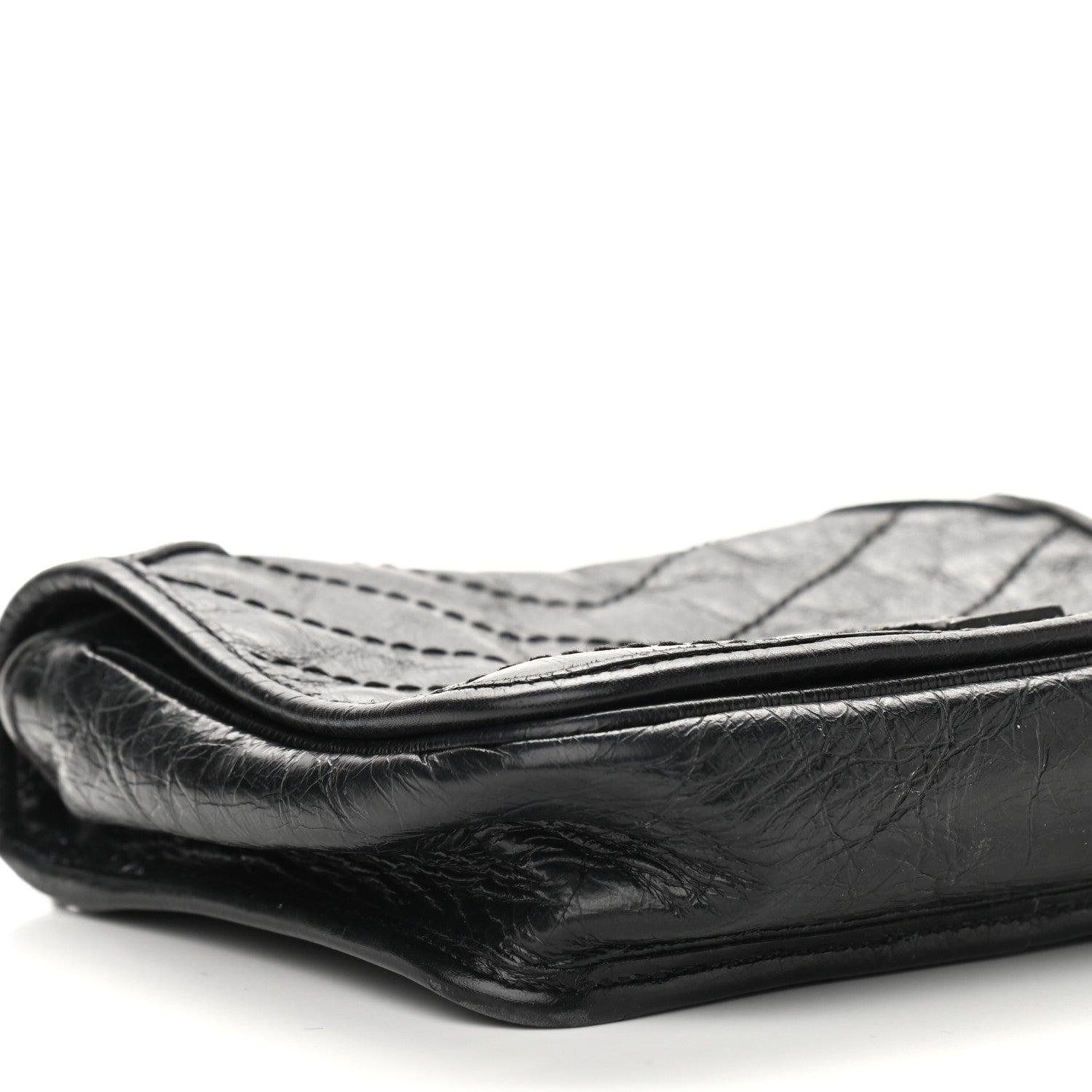 Saint Laurent Crinkled Calfskin Matelasse Monogram Niki Chain Wallet Black 7 of 9