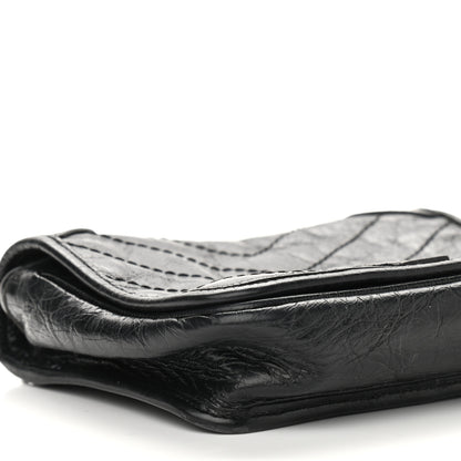 Saint Laurent Crinkled Calfskin Matelasse Monogram Niki Chain Wallet Black 7 of 9