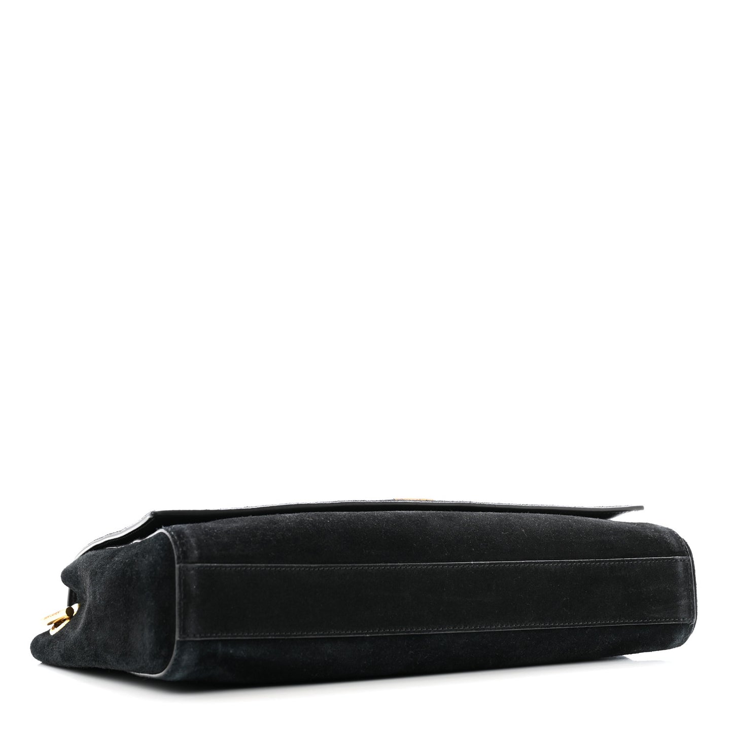 Smooth Calfskin Suede Medium Reversible Monogram Kate Satchel Black