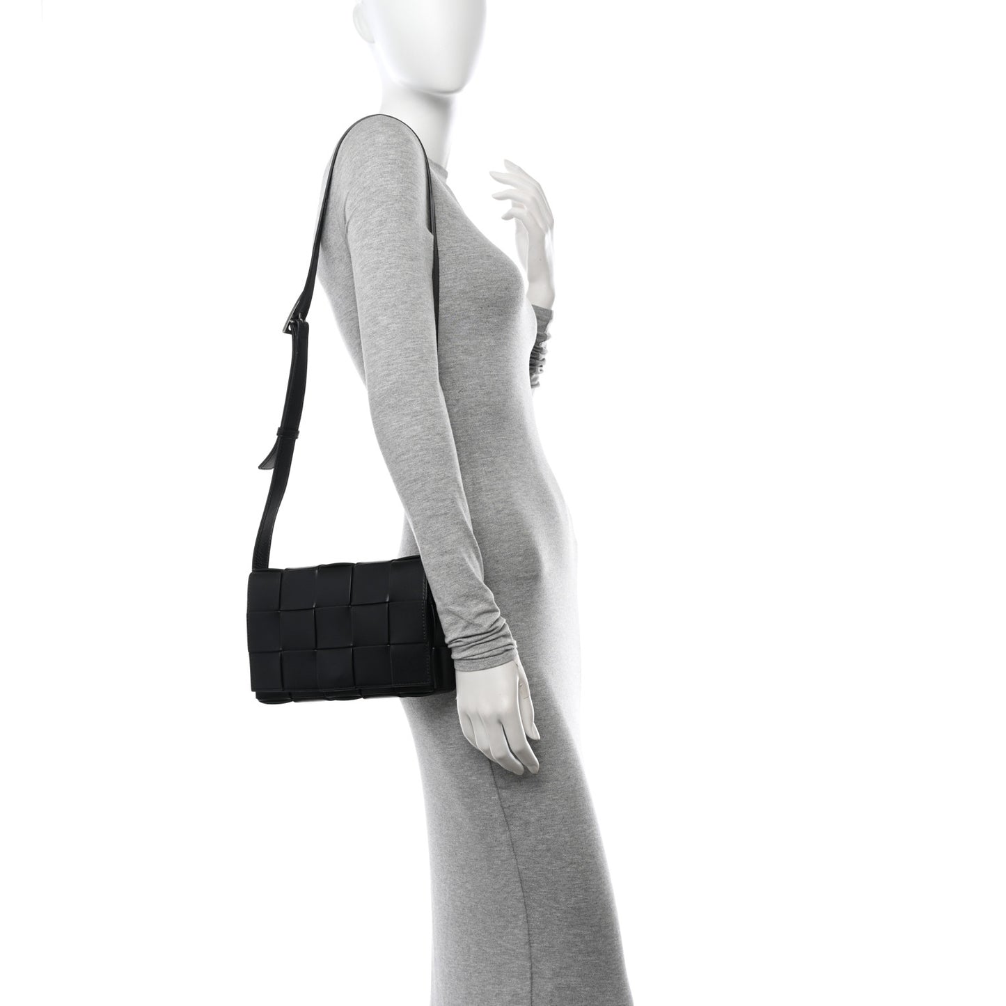 Lambskin Maxi Intrecciato Cassette Crossbody Bag Black