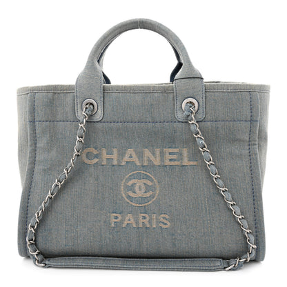 Chanel Denim Small Deauville Tote Light Blue 3 of 13