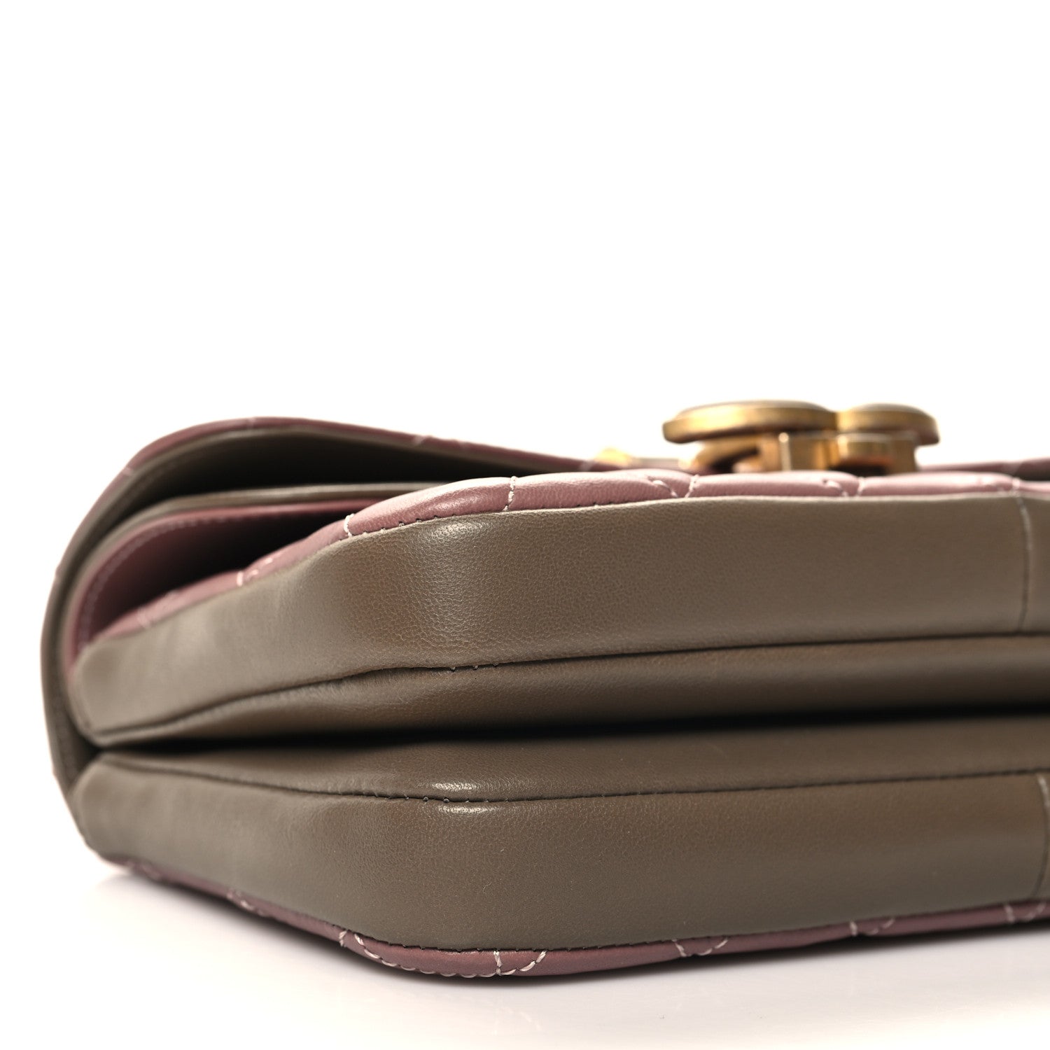 Chanel Lambskin Quilted Small CC Chic Flap Purple Brown 10 of 12