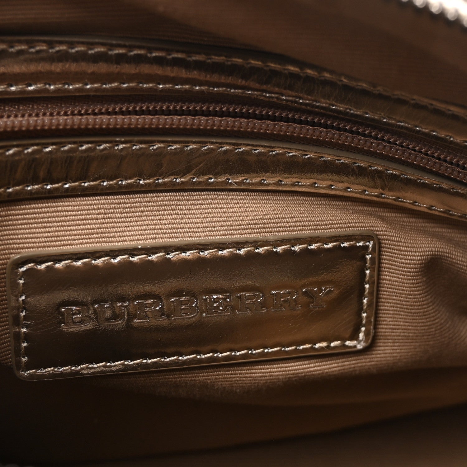 Burberry Patent Nova Check Small Chester Bowling Bag Nickel 6 of 9