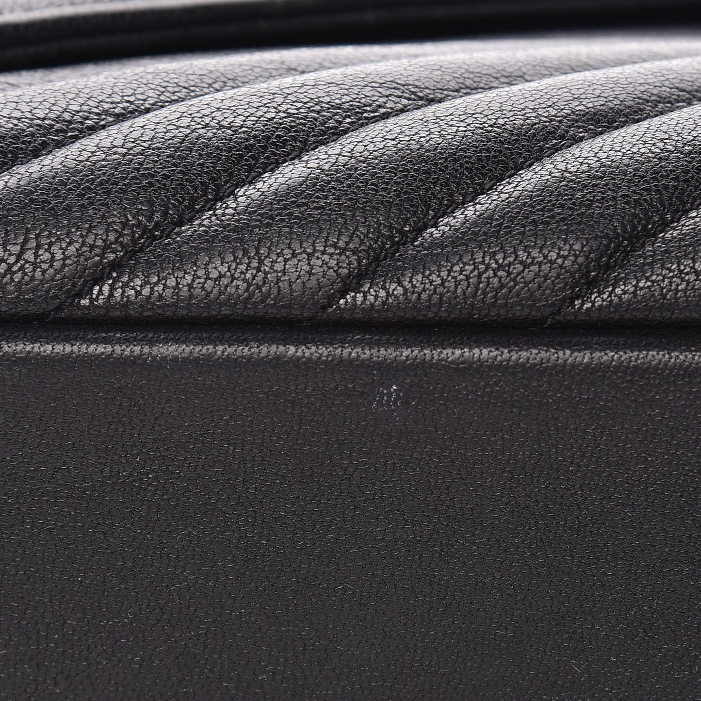 Sheepskin Matelasse Chevron Monogram Large College Satchel Black