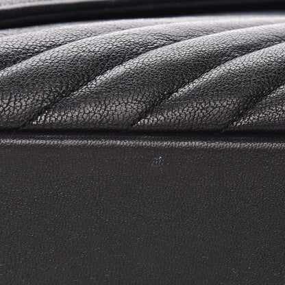 Saint Laurent Sheepskin Matelasse Chevron Monogram Large College Satchel Black 19 of 23