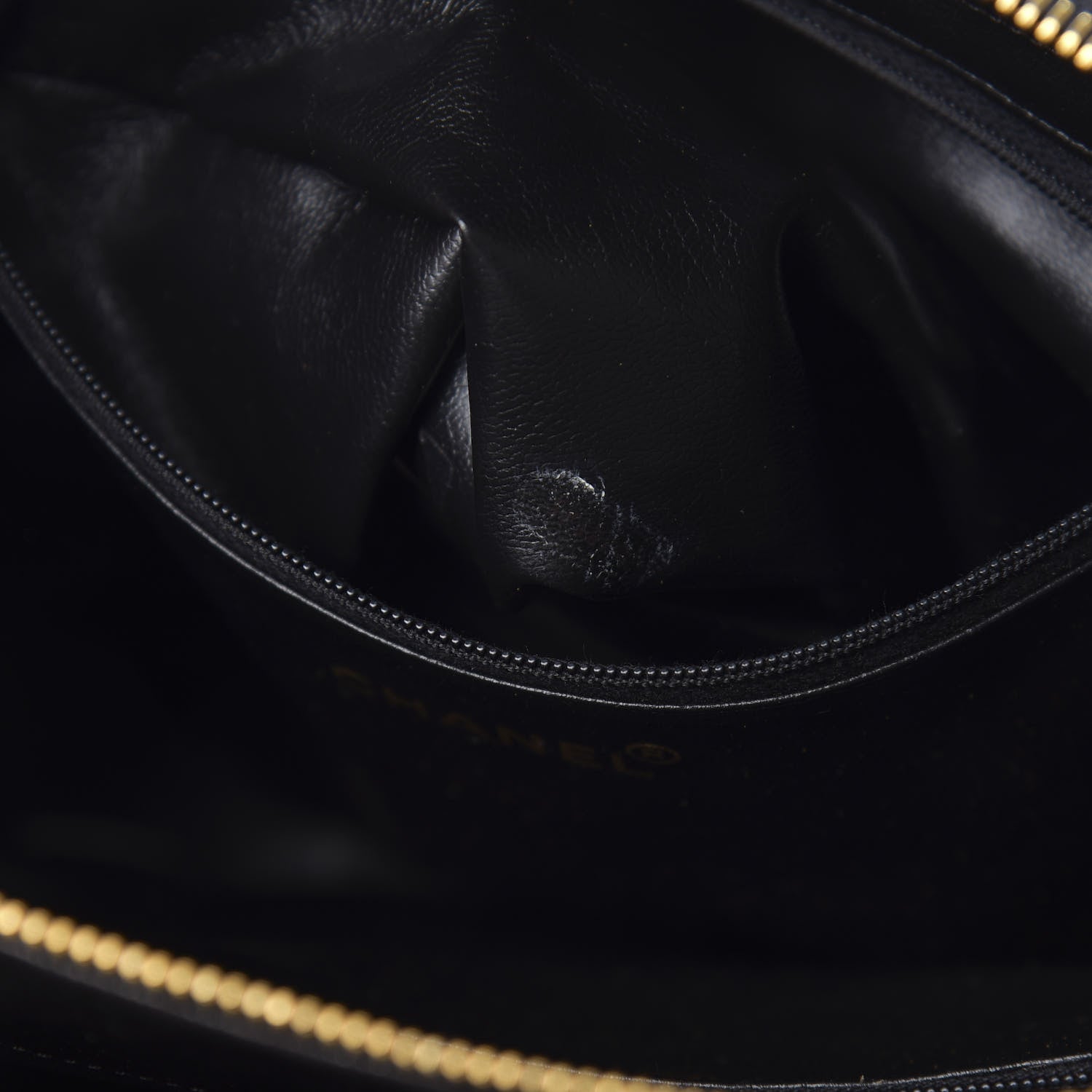 Chanel Lambskin CC Tote Black 10 of 18