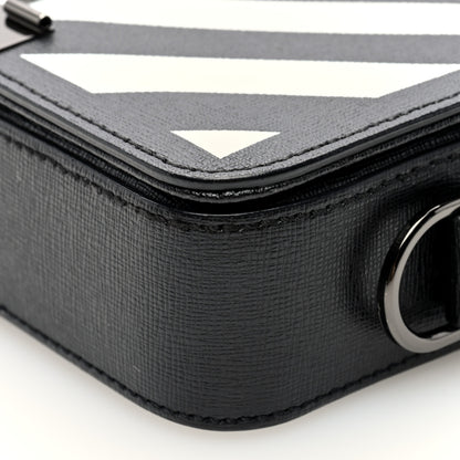Off-White Saffiano Striped Mini Diag Binder Clip Bag Black White Yellow 9 of 9