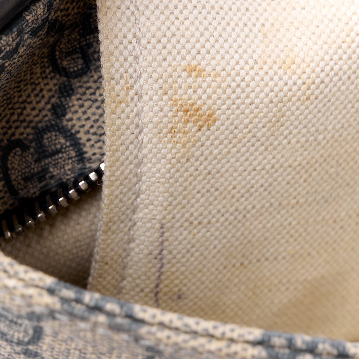 GG Supreme Monogram Small Flat Side Zip Messenger Bag Beige Blue