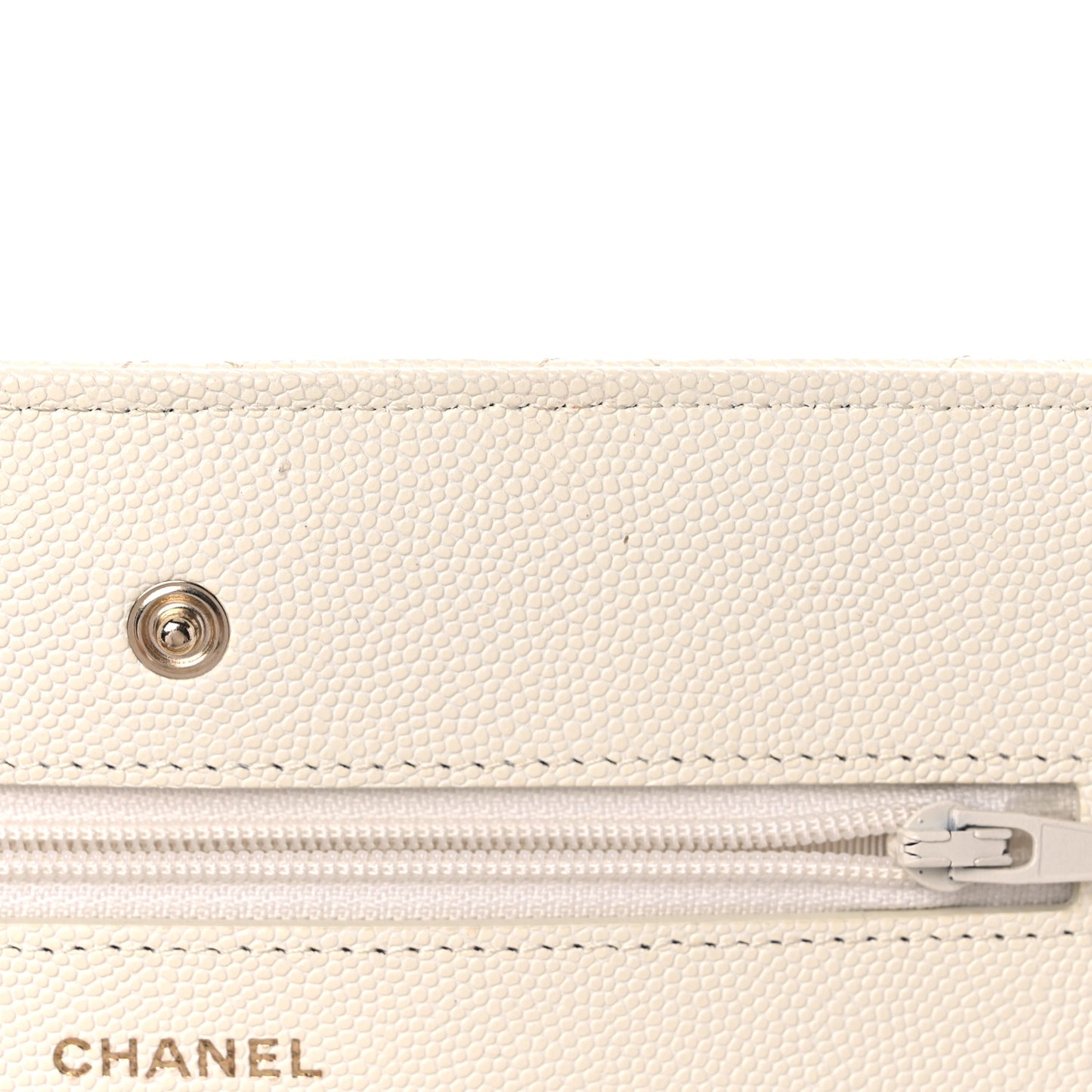 Caviar Quilted Wallet On Chain WOC White