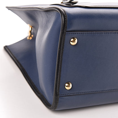 Fendi Vitello Century Opaco F is Fendi Bi-Color Regular Runaway Satchel Blu Scuro 10 of 11