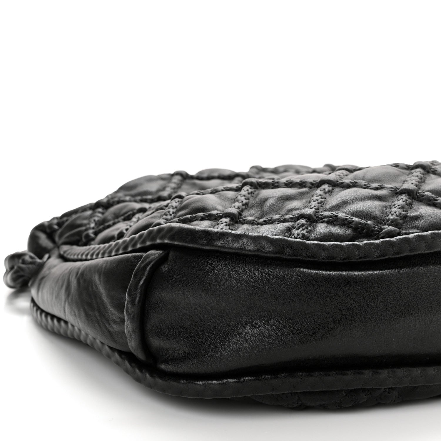 Chanel Quilted Lambskin Hidden Chain Hobo Black 9 of 10