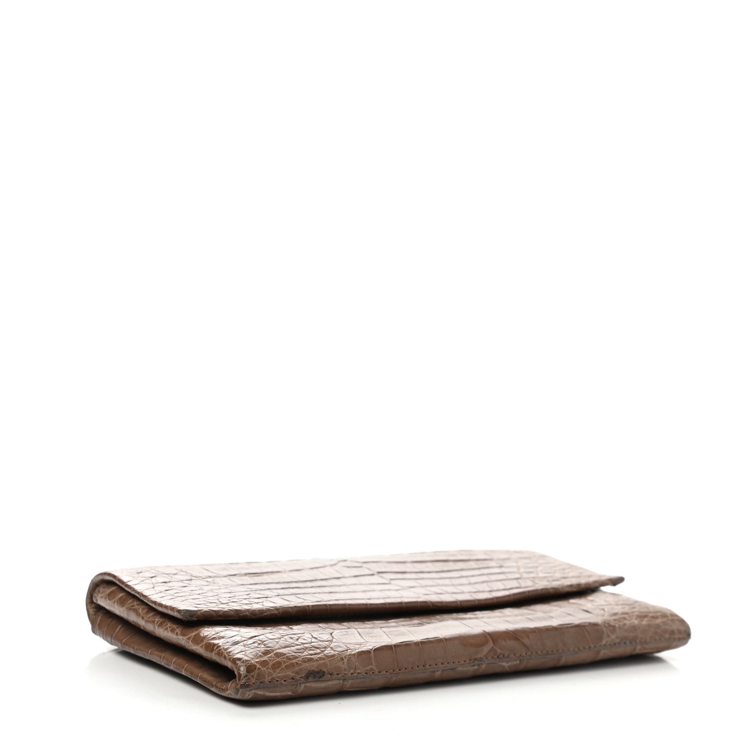 Nancy Gonzalez Crocodile Flap Clutch Wallet Taupe 4 of 9