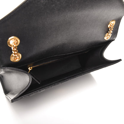 Saint Laurent Grain De Poudre Matelasse Chevron Large Monogram Satchel Black 5 of 8