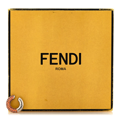 Fendi Metal Crystal Ear Cuff Orange Silver 4 of 4