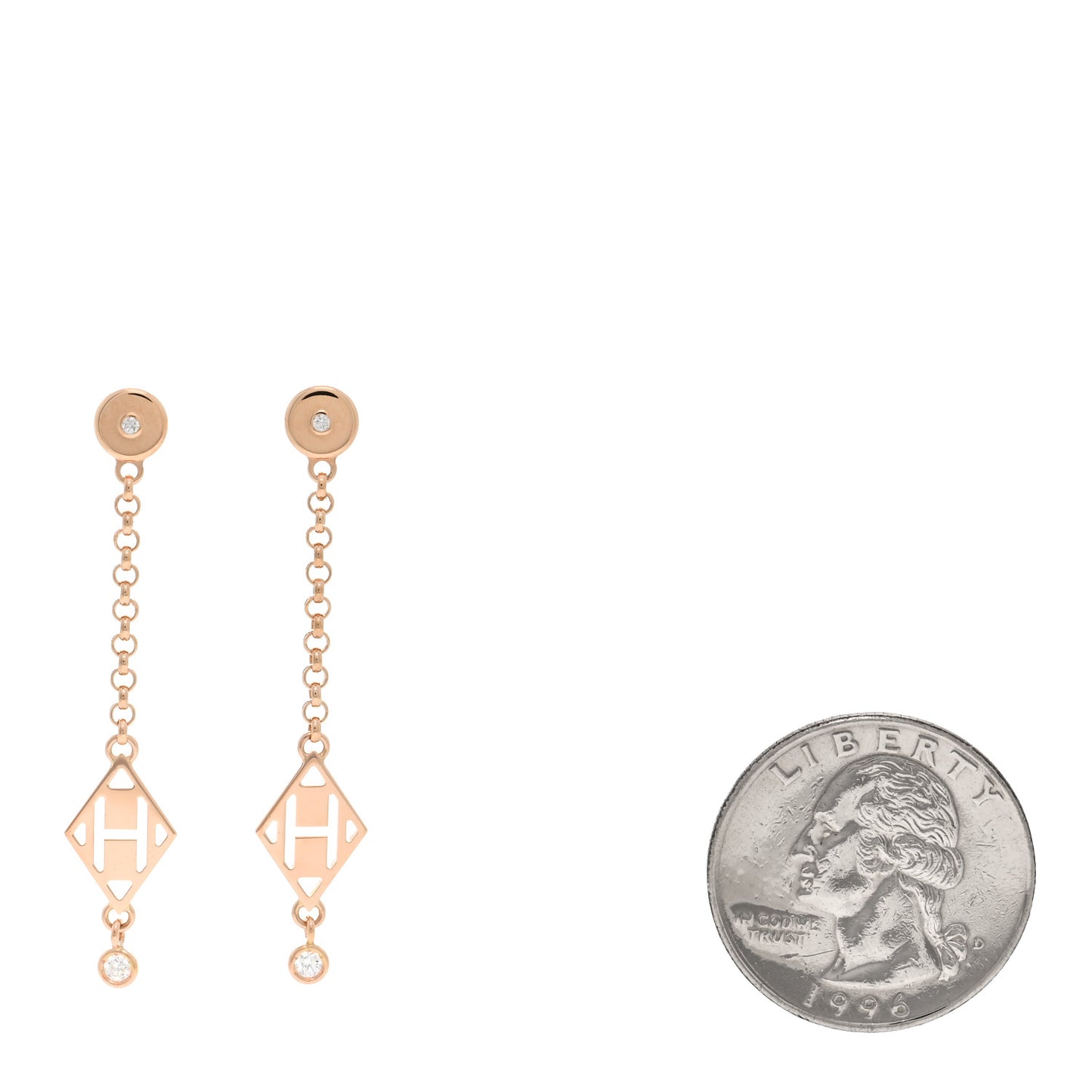 18K Rose Gold Diamond Gambade Earrings