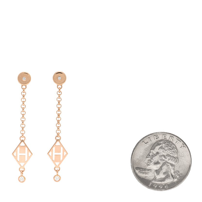 Hermes 18K Rose Gold Diamond Gambade Earrings 2 of 5