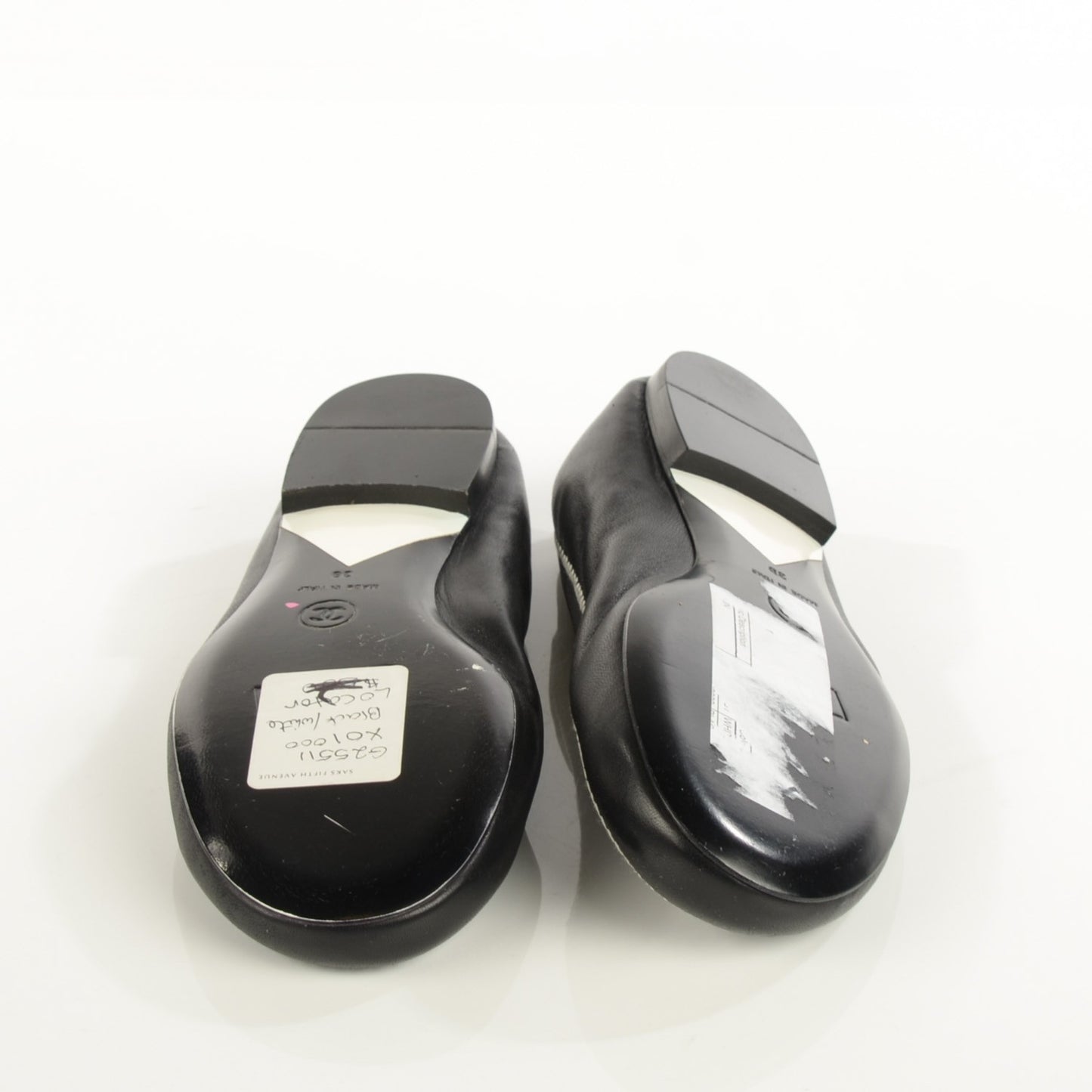 Lambskin Elastic Mocassin CC Flats 38 Black