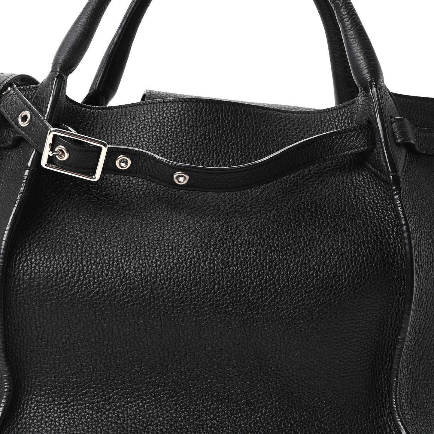 Supple Grained Calfskin Small Big Bag Black