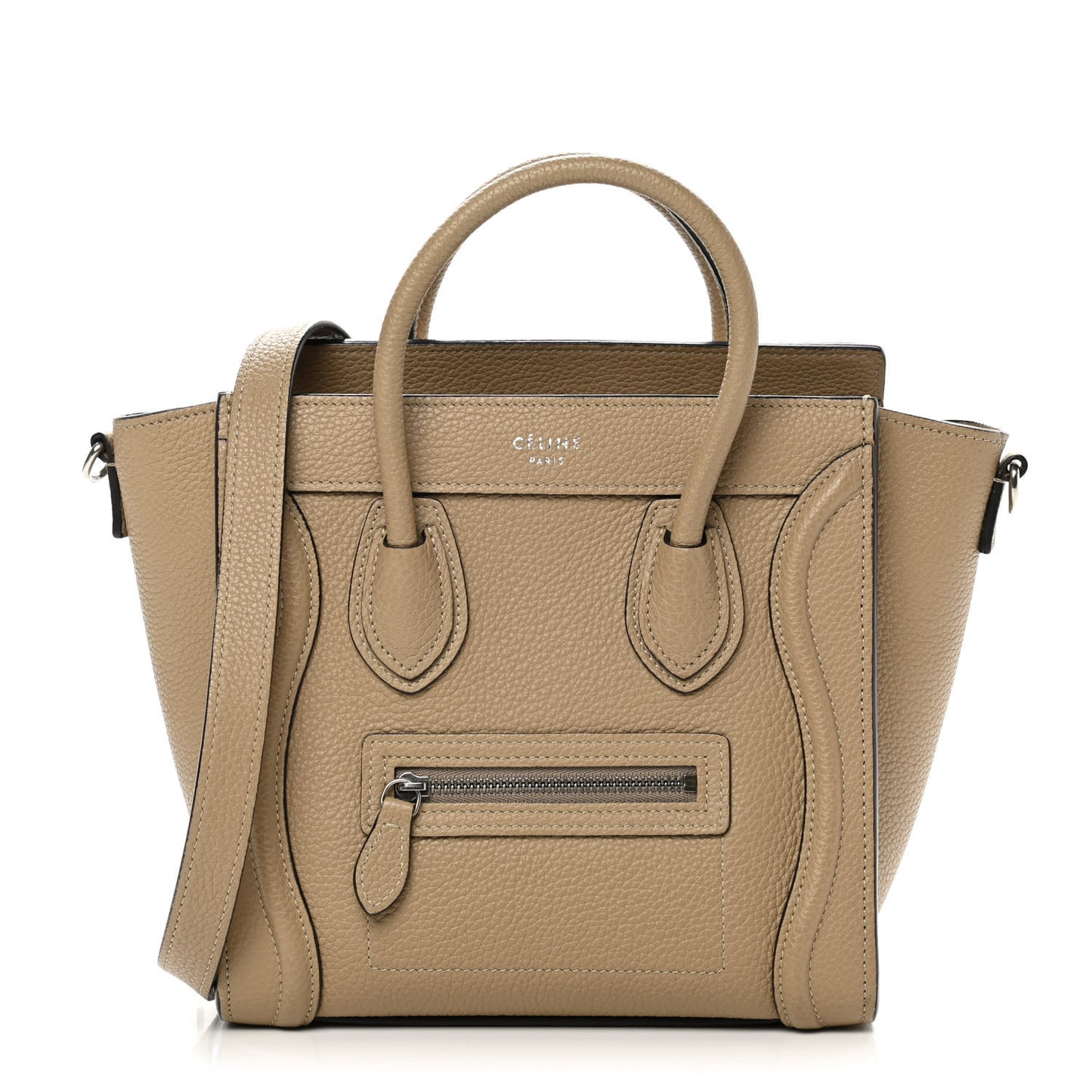 Drummed Calfskin Nano Luggage Dune