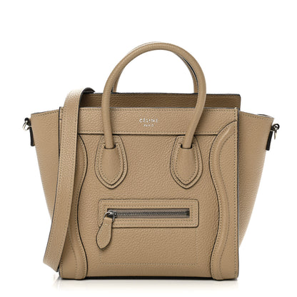 Celine Drummed Calfskin Nano Luggage Dune 1 of 16