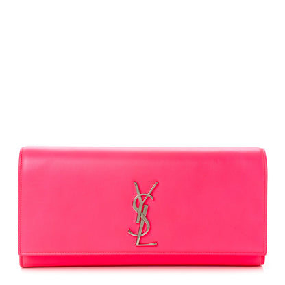 Saint Laurent Calfskin Classic Monogram Cassandre Clutch Lipstick Fuchsia 1 of 11