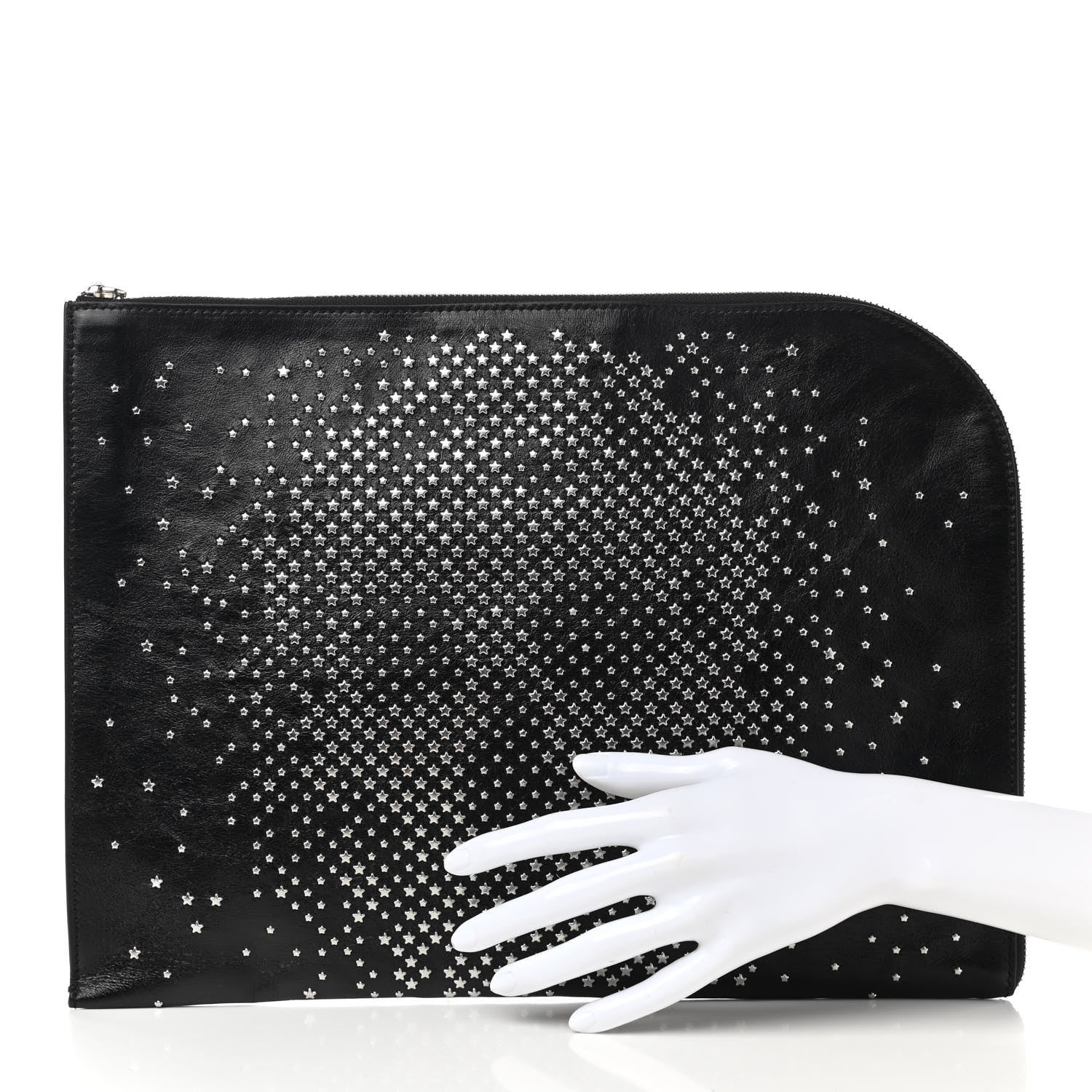 Alexander McQueen Calfskin Studded Skull Zipped Pouch Black 2 of 7