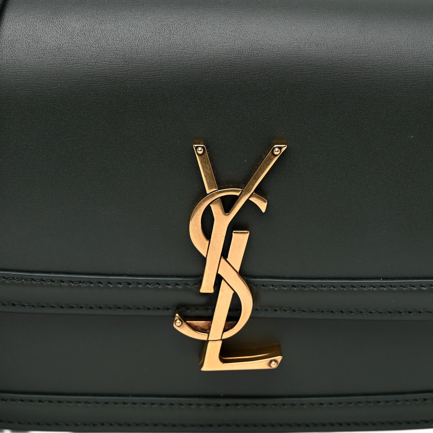 Saint Laurent Smooth Calfskin Small Solferino Satchel Green 7 of 10