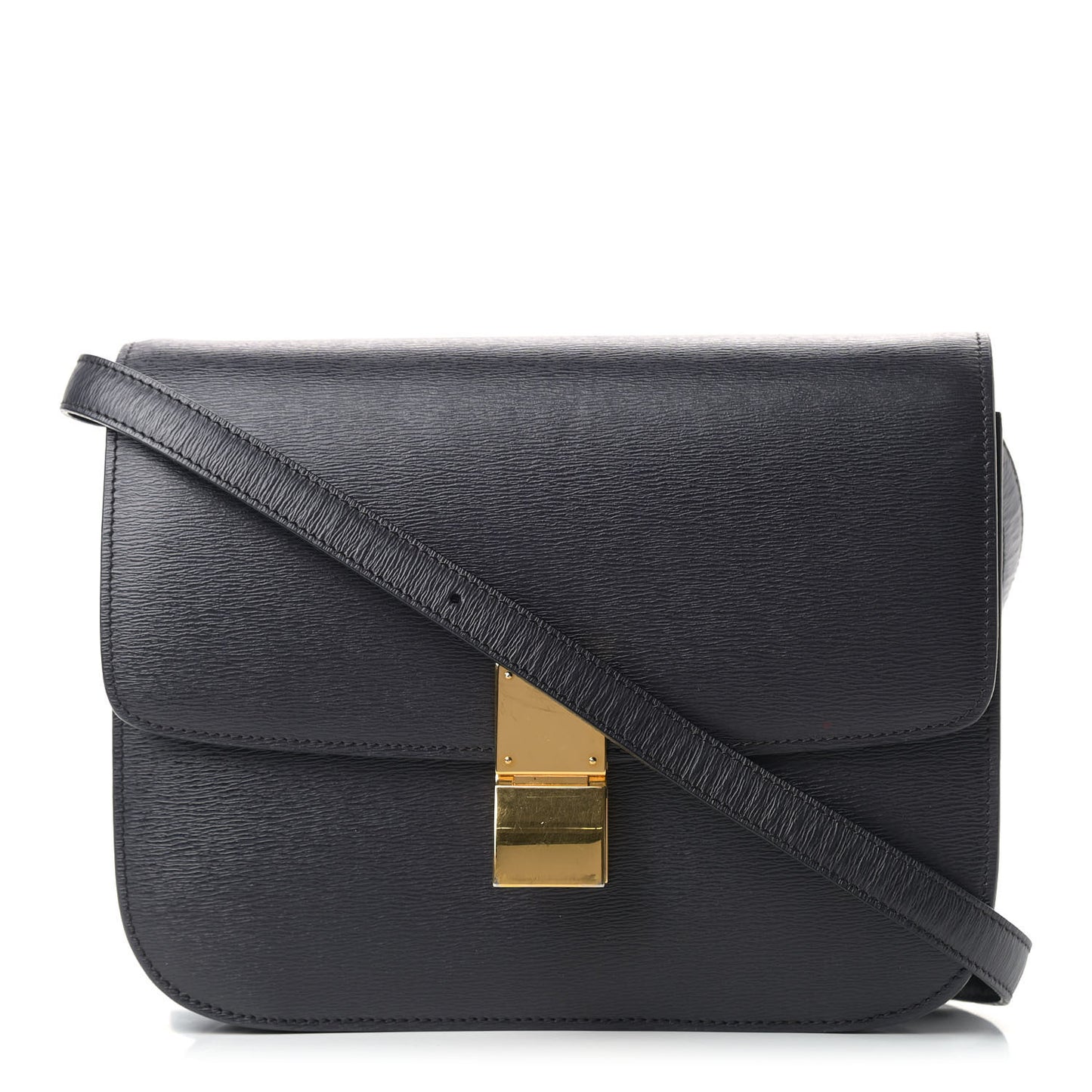 Liege Calfskin Medium Classic Box Flap Bag Black