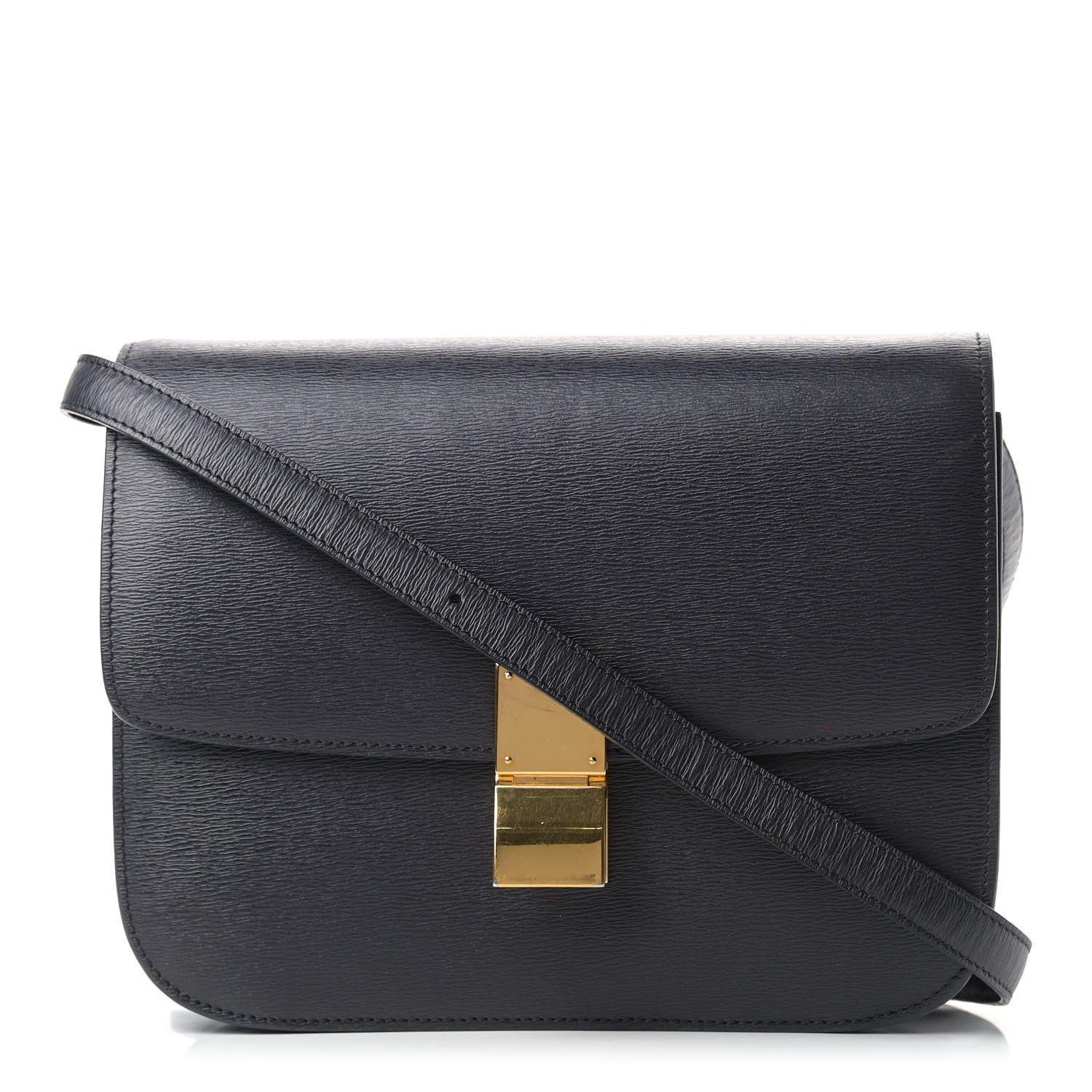 Celine Liege Calfskin Medium Classic Box Flap Bag Black 1 of 9