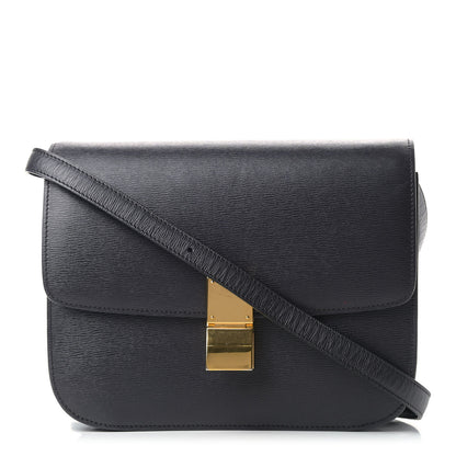 Celine Liege Calfskin Medium Classic Box Flap Bag Black 1 of 9