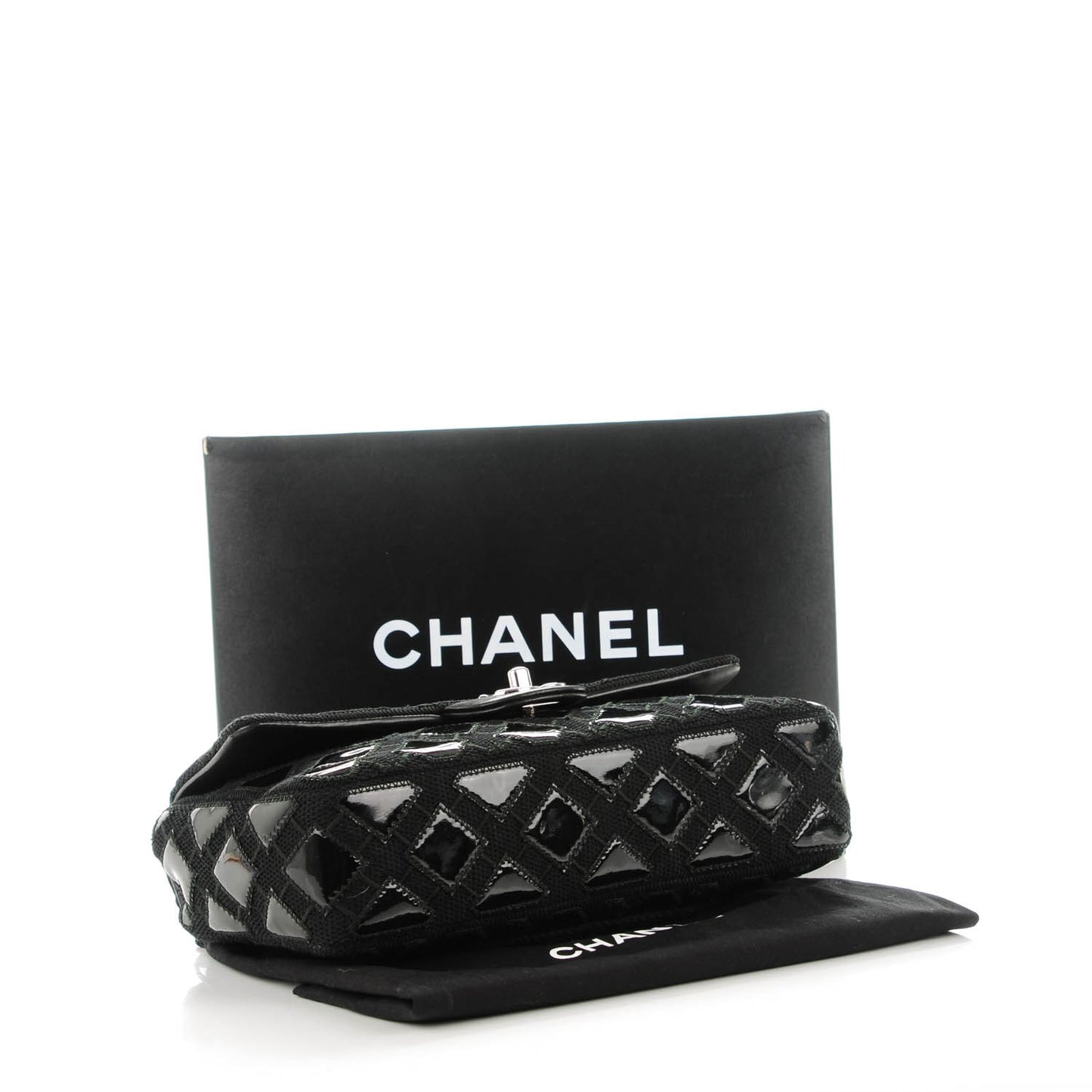 Vinyl Mesh Quilted Small Single Flap Black