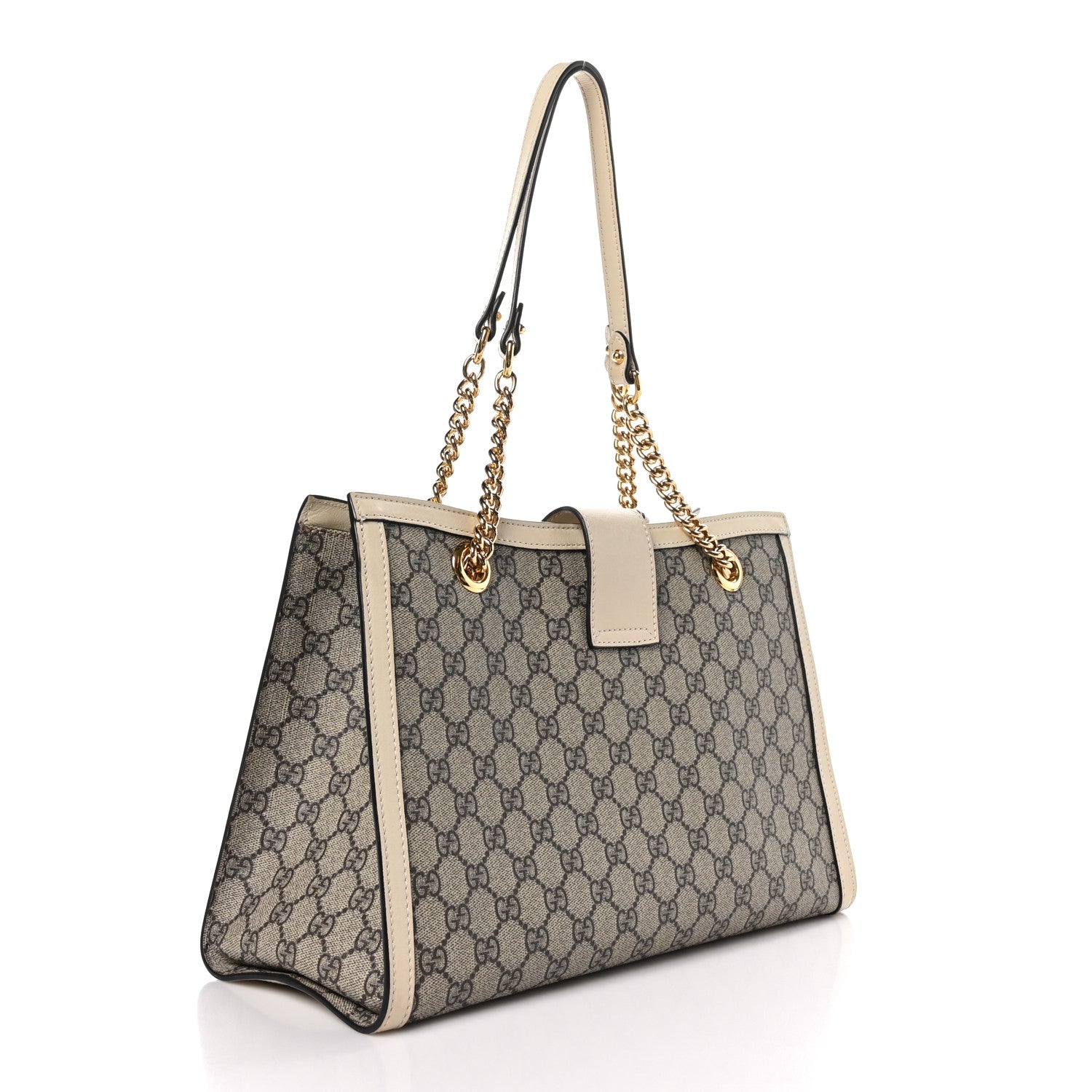 Gucci GG Supreme Monogram Medium Padlock Tote White 3 of 11
