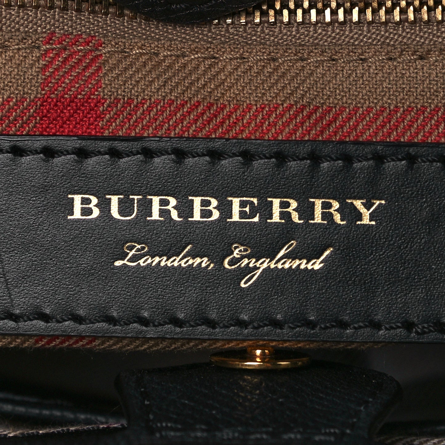 Calfskin Broguing Small Banner Tote Black