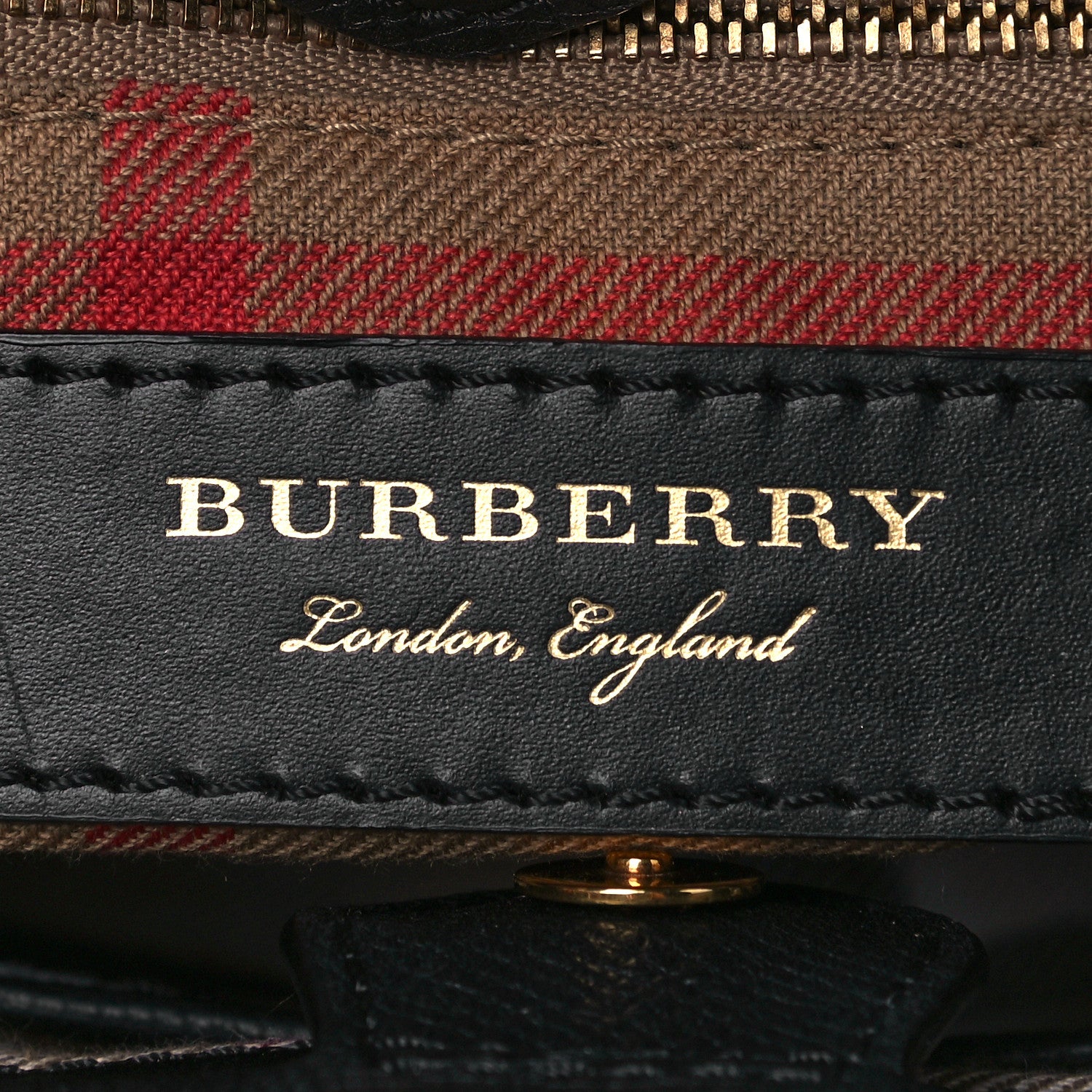 Burberry Calfskin Broguing Small Banner Tote Black 6 of 14