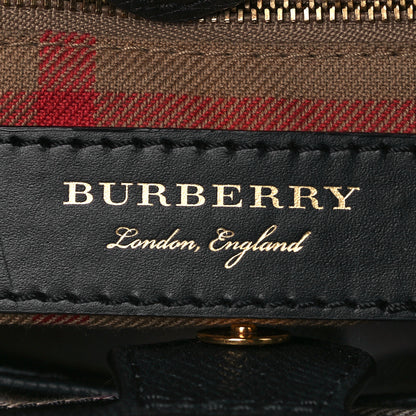 Burberry Calfskin Broguing Small Banner Tote Black 6 of 14