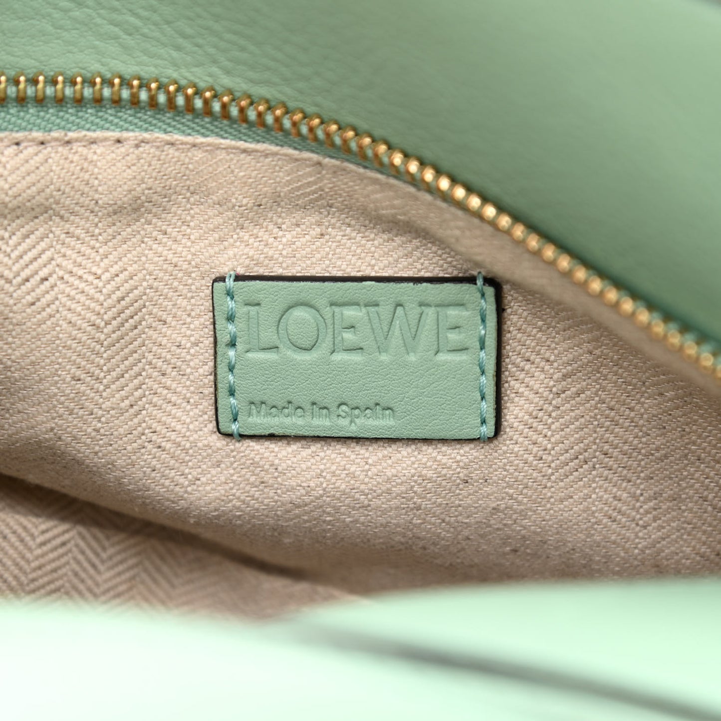 Calfskin Small Puzzle Bag Sea Water Green