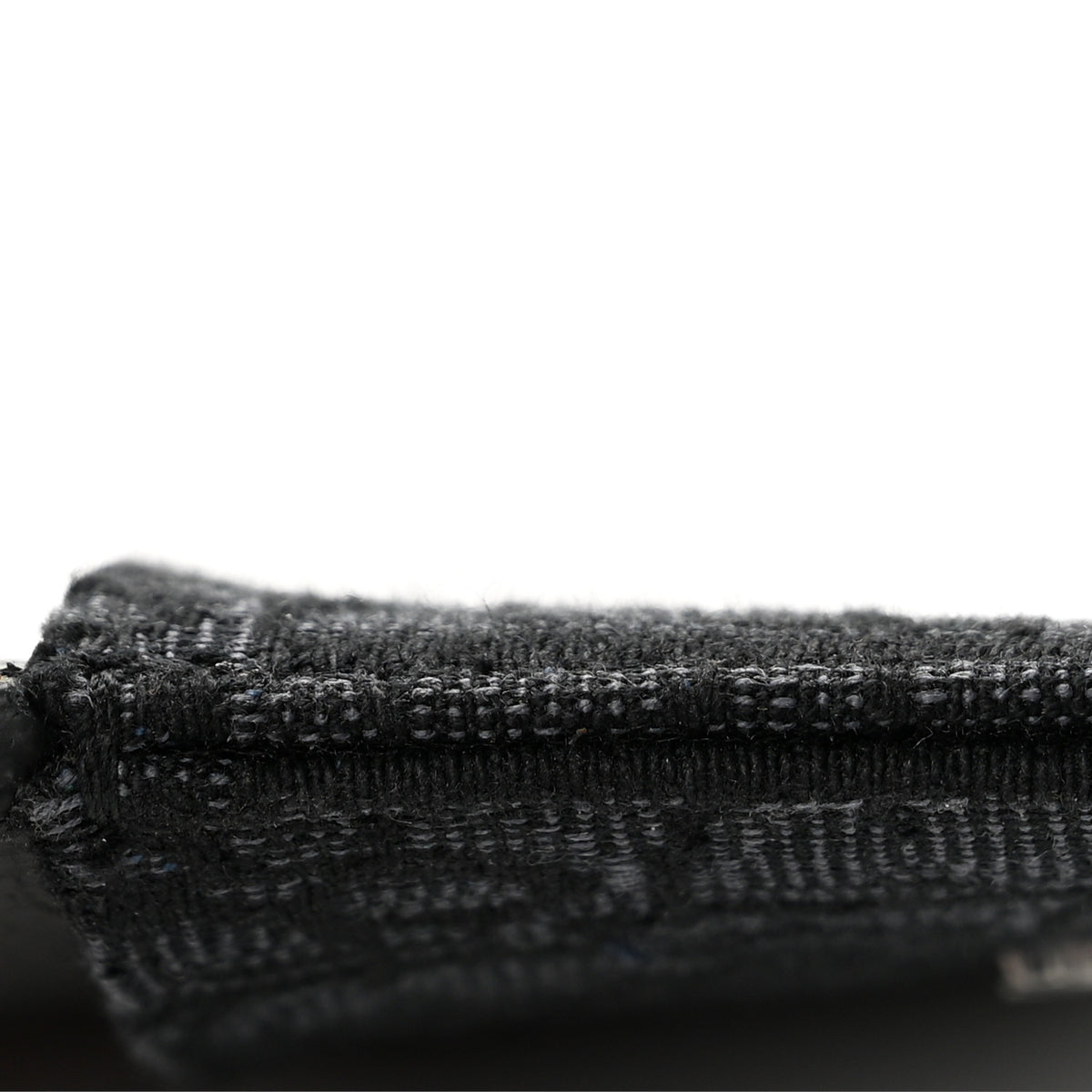 Oblique Jacquard Grained Calfskin Card Holder Black