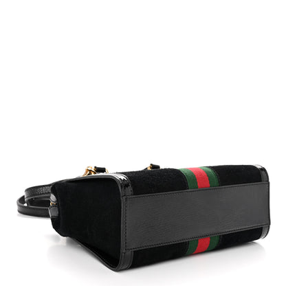 Gucci Suede Patent GG Web Small Ophidia Tote Bag Black 4 of 10