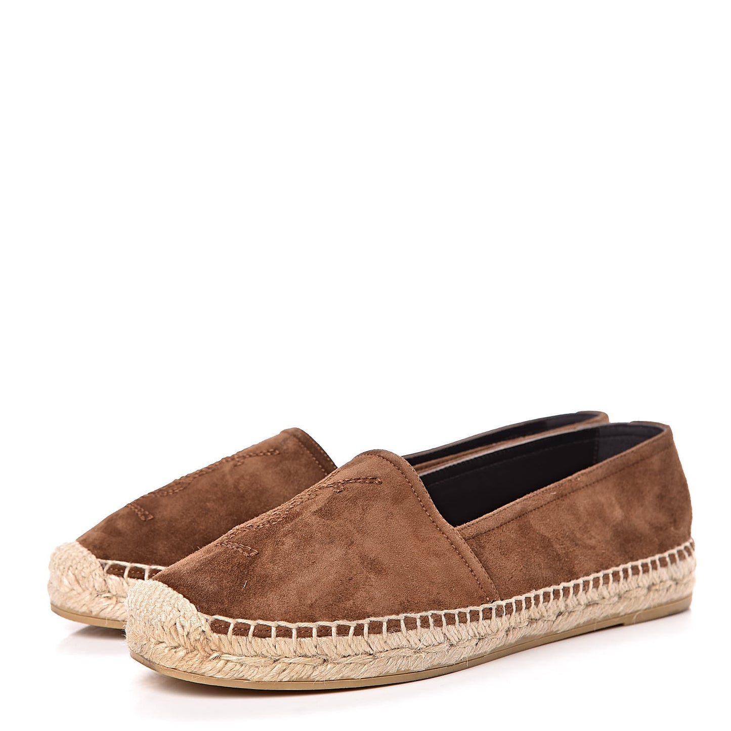 Suede Monogram Espadrilles 36 Brown